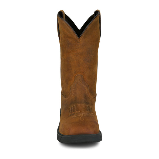 Justin Men's Trencher 11" Soft Toe Waterproof Western Work Boot - Brown - PD4066 - Overlook Boots