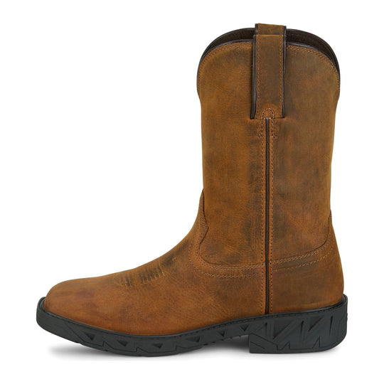 Justin Men's Trencher 11" Soft Toe Waterproof Western Work Boot - Brown - PD4066 - Overlook Boots
