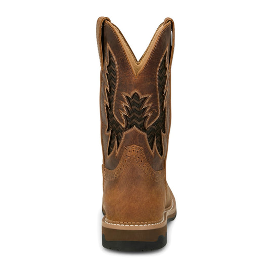 Justin Men's Bolt 11" Soft Toe Waterproof Western Work Boot - Brown - SE4131 - Overlook Boots