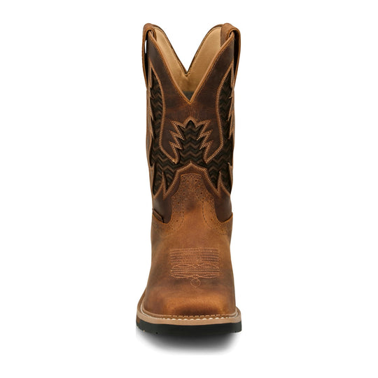Justin Men's Bolt 11" Soft Toe Waterproof Western Work Boot - Brown - SE4131 - Overlook Boots