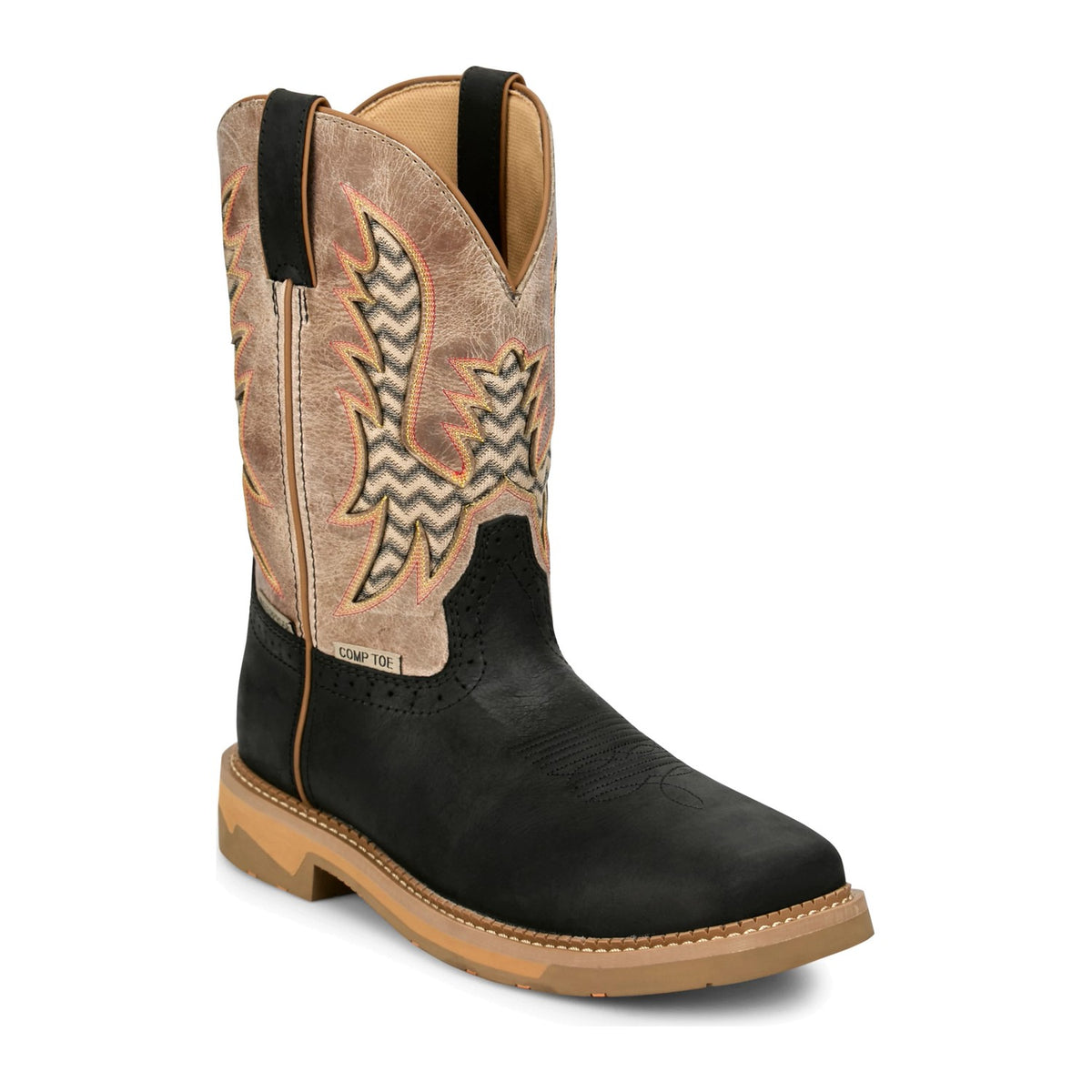 Justin Men's Bolt 11" Composite Toe Waterproof Western Work Boot - Black - SE4135 7 / Medium / Black - Overlook Boots