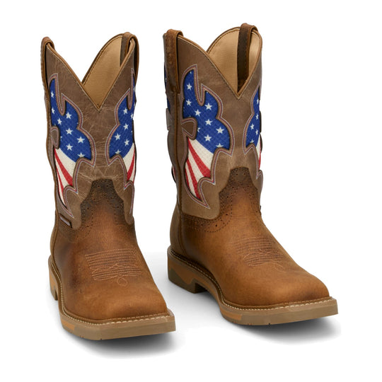 Justin Men's Bolt 11" Soft Toe Waterproof Western Work Boot - Pecan - SE4136 - Overlook Boots