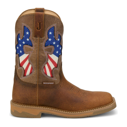 Justin Men's Bolt 11" Soft Toe Waterproof Western Work Boot - Pecan - SE4136 - Overlook Boots
