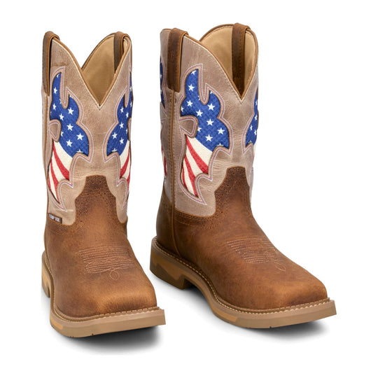 Justin Men's Bolt 11" Composite Toe Waterproof Western Work Boot - Pecan - SE4137 - Overlook Boots