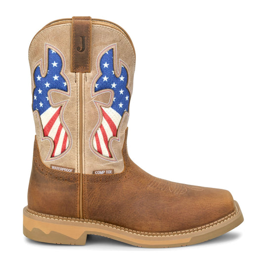 Justin Men's Bolt 11" Composite Toe Waterproof Western Work Boot - Pecan - SE4137 - Overlook Boots