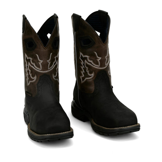 Justin Men's Chase 11" Nano Composite Toe Waterproof Western Work Boot - Black - WR4141 - Overlook Boots