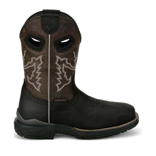 Justin Men's Chase 11" Nano Composite Toe Waterproof Western Work Boot - Black - WR4141 - Overlook Boots
