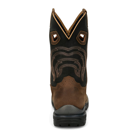 Justin Men's Slickline 11" Soft Toe Waterproof Western Work Boot - Brown - WR4142 - Overlook Boots