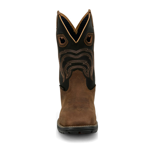 Justin Men's Slickline 11" Soft Toe Waterproof Western Work Boot - Brown - WR4142 - Overlook Boots