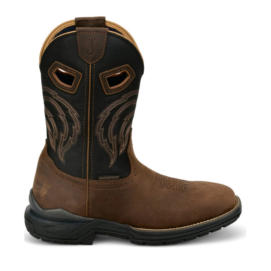 Justin Men's Slickline 11" Soft Toe Waterproof Western Work Boot - Brown - WR4142 - Overlook Boots