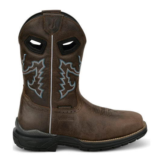 Justin Men's Apprentice 11" Nano Composite Toe Waterproof Western Work Boot - Brown - WR4147 - Overlook Boots
