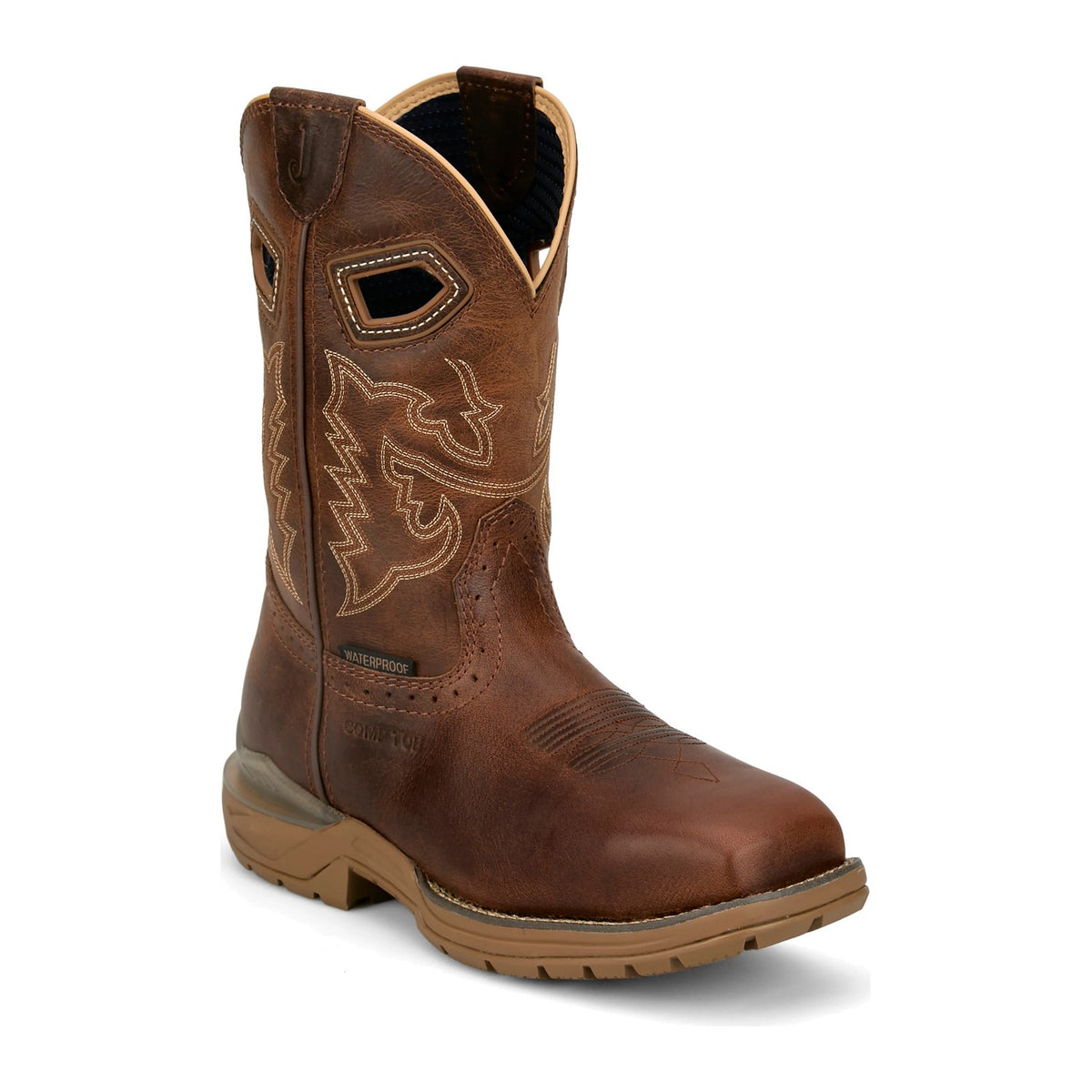 Justin Men's Oilpatch 11" Nano Composite Toe Waterproof Western Work Boot - Tan - WR4149 7 / Medium / Tan - Overlook Boots