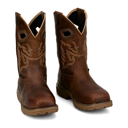 Justin Men's Oilpatch 11" Nano Composite Toe Waterproof Western Work Boot - Tan - WR4149 - Overlook Boots
