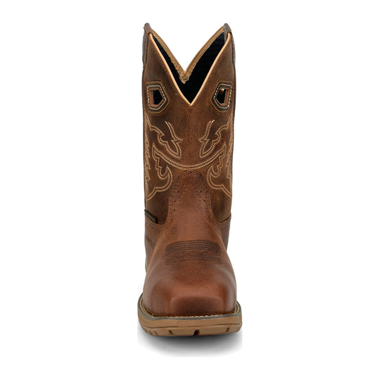 Justin Men's Oilpatch 11" Nano Composite Toe Waterproof Puncture Resistant Western Work Boot - Brown - WR4153 - Overlook Boots