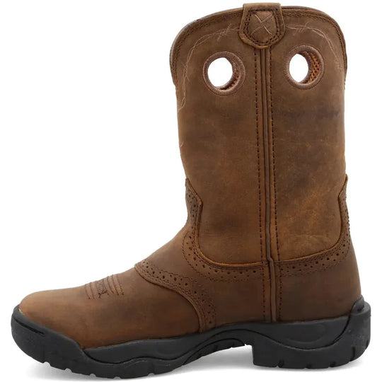 Twisted X Women's All Round 9" K Toe Pull On Work Boot - Distressed Saddle - WAB0001 - Overlook Boots