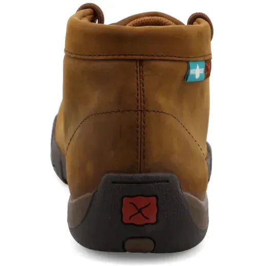Twisted X Men's Chukka Driving Moc Toe Waterproof Slip Resistant Work Boot - Distressed Saddle - MDMW001 - Overlook Boots