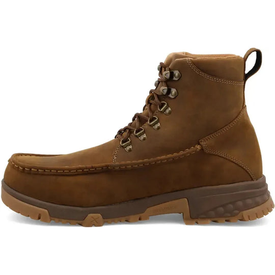 Twisted X Men's CellStretch 6" Composite Toe Lace Up Work Boot - Distressed Saddle - MXCC001 - Overlook Boots