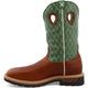 Twisted X Men's Lite 12" Steel Toe Moisture Wicking Western Work Boot - Cognac Glazed Pebble & Lime - MLCS002 - Overlook Boots