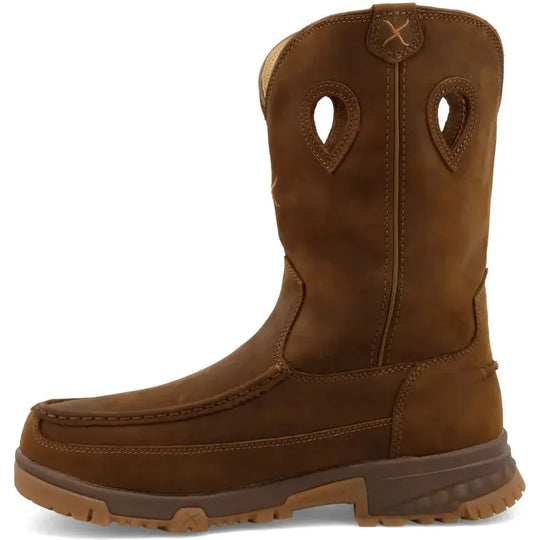 Twisted X Men's CellStretch 11" Composite Toe Metguard Pull On Work Boot - Distressed Saddle - MXCNM01 - Overlook Boots