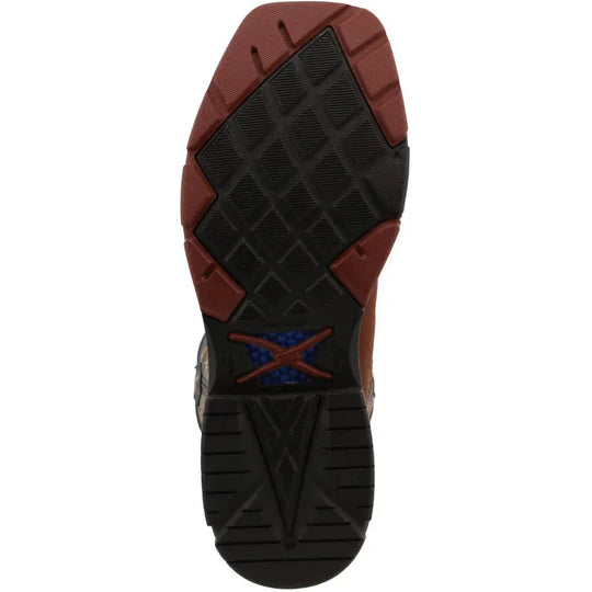 Twisted X Men's CellStretch 12" Square Toe Pull On Western Work Boot - Mocha & Slate - MXB0005 - Overlook Boots