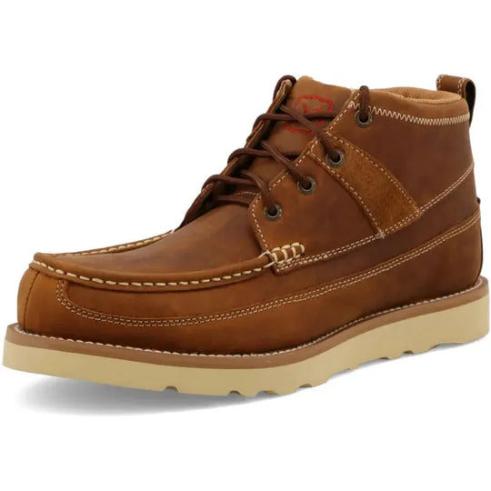 Twisted X Men's 4" Steel Toe Slip Resistant Wedge Sole Work Boot - Brown - MCAS001 7 / Medium / Brown - Overlook Boots