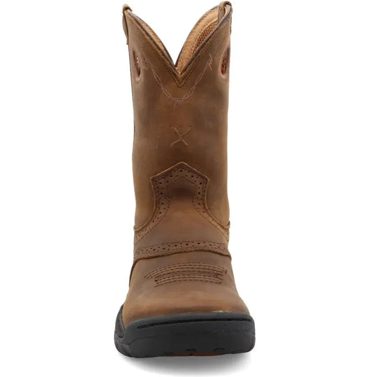Twisted X Women's All Round 9" K Toe Pull On Work Boot - Distressed Saddle - WAB0001 - Overlook Boots