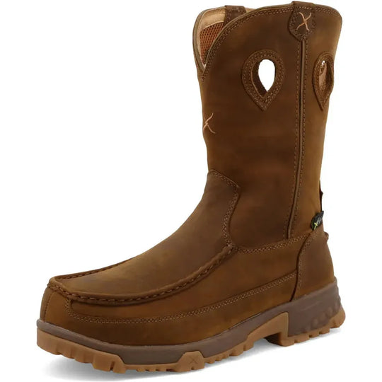 Twisted X Men's CellStretch 11" Composite Toe Metguard Pull On Work Boot - Distressed Saddle - MXCNM01 - Overlook Boots
