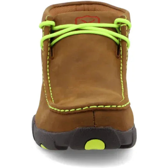 Twisted X Men's Chukka Driving Steel Toe Slip Resistant Work Boot - Distressed Saddle & Yellow - MDMST02 - Overlook Boots