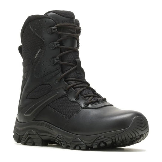 Merrell Tactical Men's Moab 3 Response 8" Side Zip Tactical Waterproof Work Boot - Black - J003913 3.5 / Medium / Black - Overlook Boots