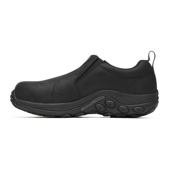 Merrell Work Men's Jungle Moc Leather Hi-Vis Carbon Fiber Toe Waterproof Static Dissipative Work Shoe - Black - J008007 - Overlook Boots