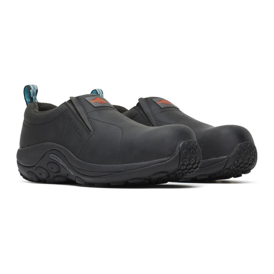 Merrell Work Women's Jungle Moc Leather Composite Toe Waterproof Slip Resistant Work Shoe - Black - J099302 5 / Medium / Black - Overlook Boots