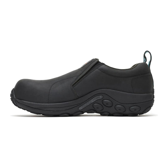 Merrell Work Women's Jungle Moc Leather Composite Toe Waterproof Slip Resistant Work Shoe - Black - J099302 - Overlook Boots