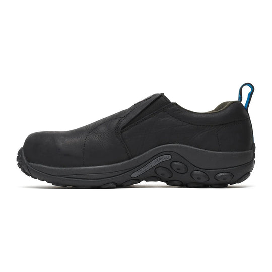Merrell Work Men's Jungle Moc Leather Composite Toe Waterproof Slip Resistant Work Shoe - Black - J099317 - Overlook Boots