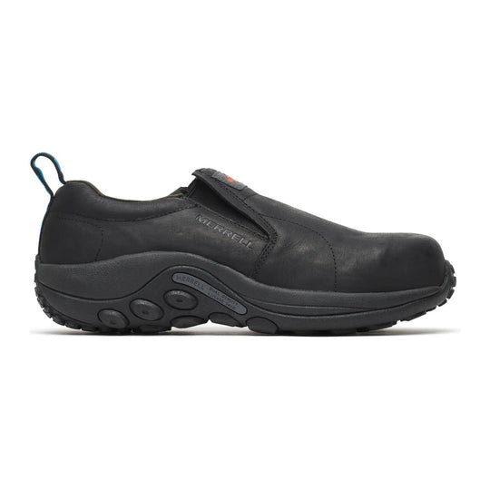 Merrell Work Men's Jungle Moc Leather Composite Toe Waterproof Slip Resistant Work Shoe - Black - J099317 - Overlook Boots