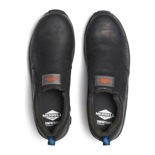 Merrell Work Men's Jungle Moc Leather Composite Toe Waterproof Slip Resistant Work Shoe - Black - J099317 - Overlook Boots