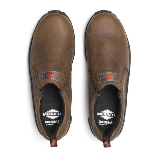 Merrell Work Men's Jungle Moc Leather Composite Toe Waterproof Slip Resistant Work Shoe - Espresso - J099319 - Overlook Boots