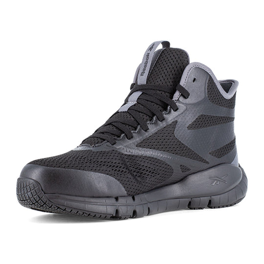 Reebok Men's Flex Trainer Composite Toe Mid Cut Athletic Work Shoe - Black and Gray - RB5125 - Overlook Boots