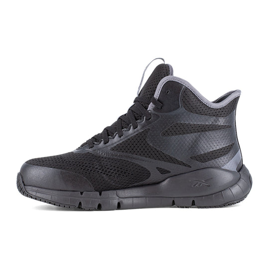 Reebok Men's Flex Trainer Composite Toe Mid Cut Athletic Work Shoe - Black and Gray - RB5125 - Overlook Boots