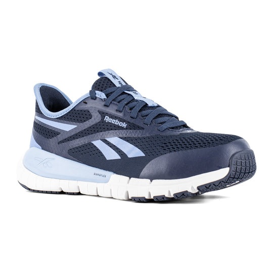 Reebok Women's Flex Trainer Composite Toe Static Dissipative Athletic Work Shoe - Navy and Sky Blue - RB513 6 / Medium / Navy and Sky Blue - Overlook Boots