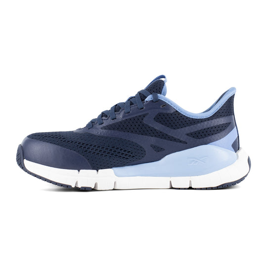Reebok Women's Flex Trainer Composite Toe Static Dissipative Athletic Work Shoe - Navy and Sky Blue - RB513 - Overlook Boots
