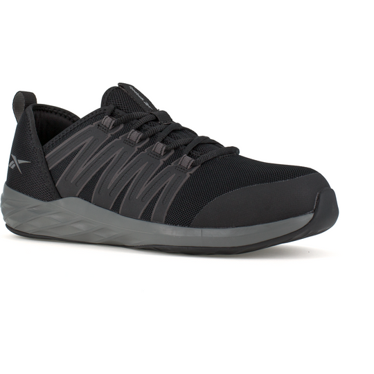 Reebok Men's Astroride Steel Toe Athletic Work Shoe- Black/Grey- RB2211 4 / Medium / Black - Overlook Boots
