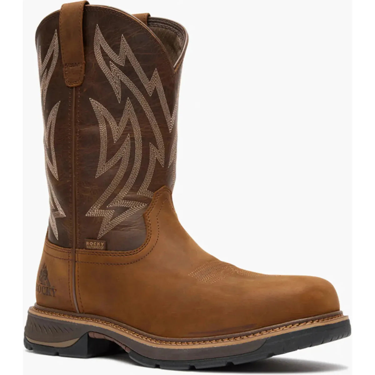 Rocky Men's Ride Lte 11" Carbon Toe Waterproof Western Work Boot- Brown- RKW0474 7 / Medium / Brown - Overlook Boots