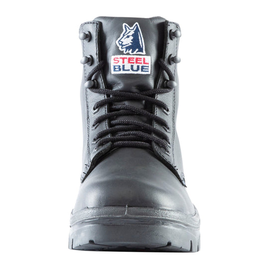 Steel Blue Men's Argyle 6" Soft Toe Waterproof Lace-Up Work Boot - Black - 810952 - Overlook Boots