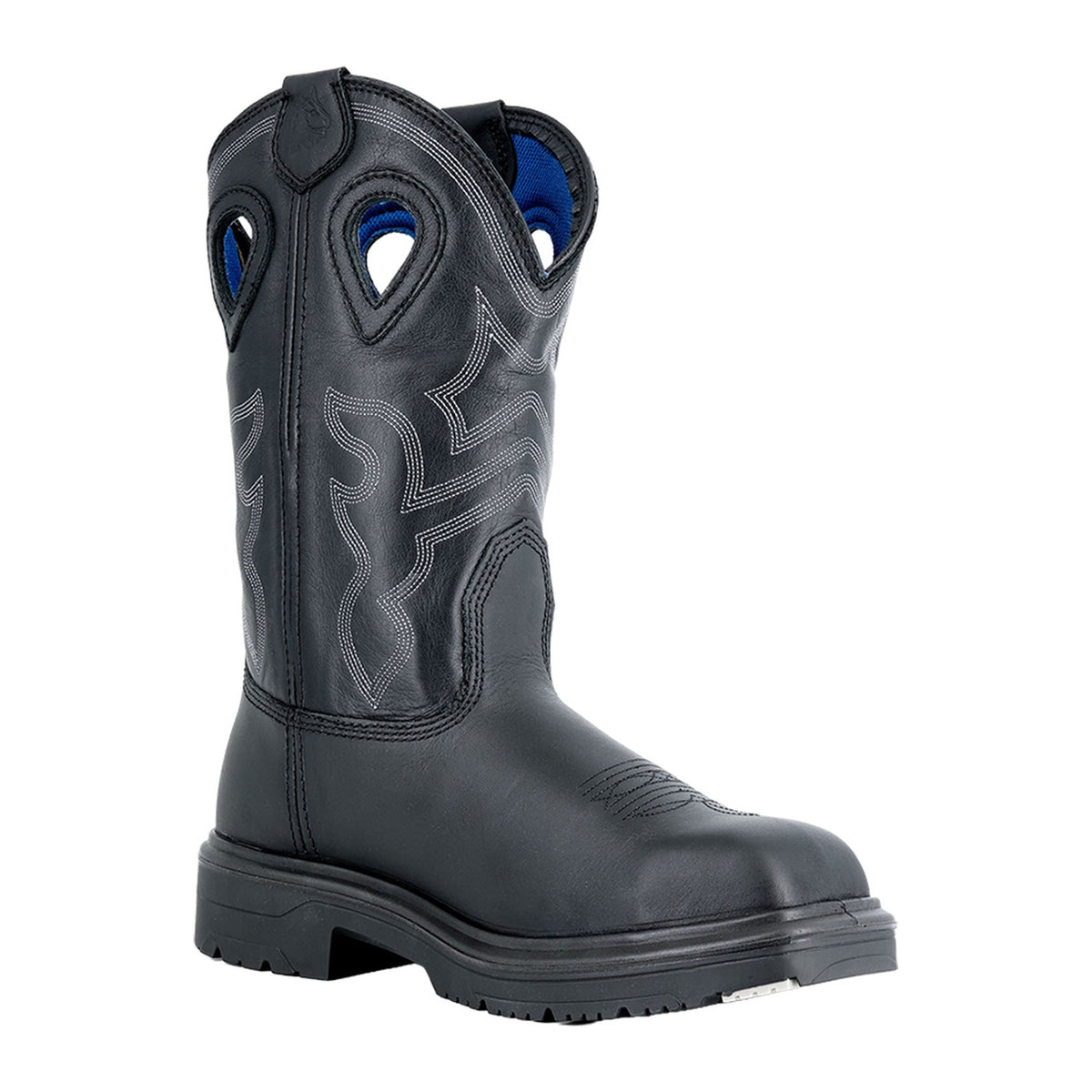 Steel Blue Men's Blue Heeler 10" Steel Toe Waterproof Western Work Boot - Black - 813945 7 / Medium / Black - Overlook Boots