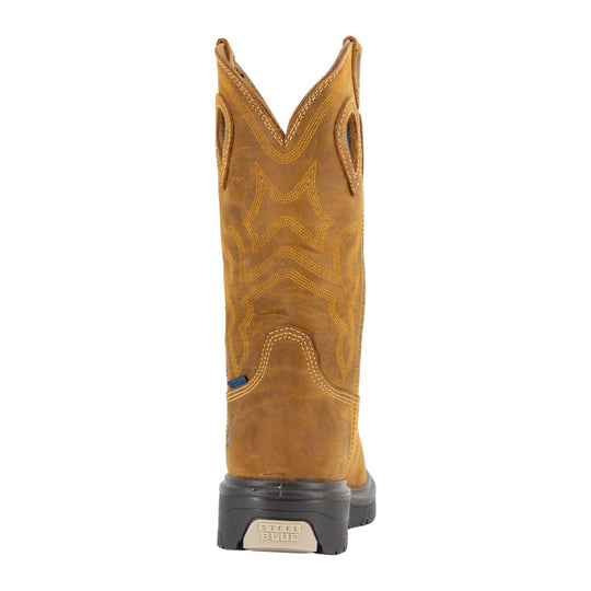 Steel Blue Men's Blue Heeler 10" Steel Toe Waterproof Western Work Boot - Brown - 813945 - Overlook Boots