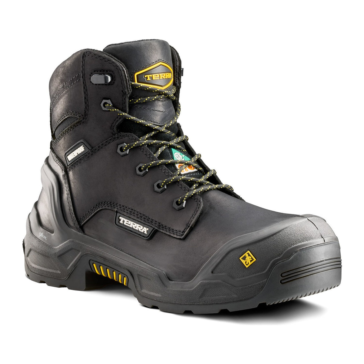 Terra Men's Exile 25 6" Composite Toe Waterproof Safety Work Boot - Black - 1009BK 7 / Wide / Black - Overlook Boots