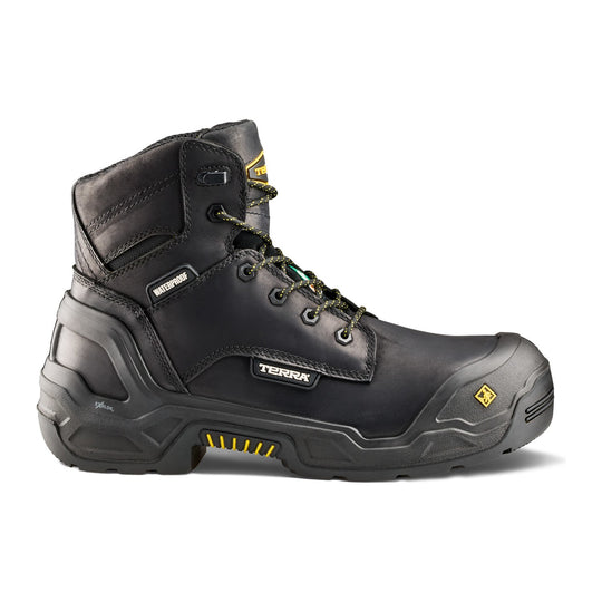 Terra Men's Exile 25 6" Composite Toe Waterproof Safety Work Boot - Black - 1009BK - Overlook Boots