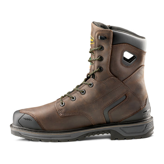 Terra Men's Stockton Square Toe 8" Composite Toe Waterproof Safety Work Boot - Dark Brown - 1099DB - Overlook Boots