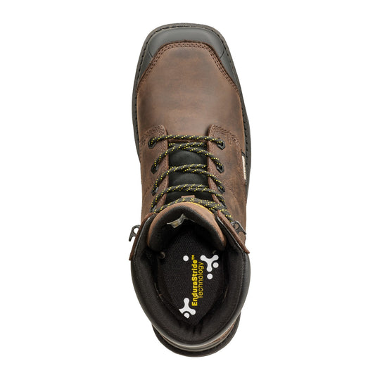 Terra Men's Stockton Square Toe 8" Composite Toe Waterproof Safety Work Boot - Dark Brown - 1099DB - Overlook Boots