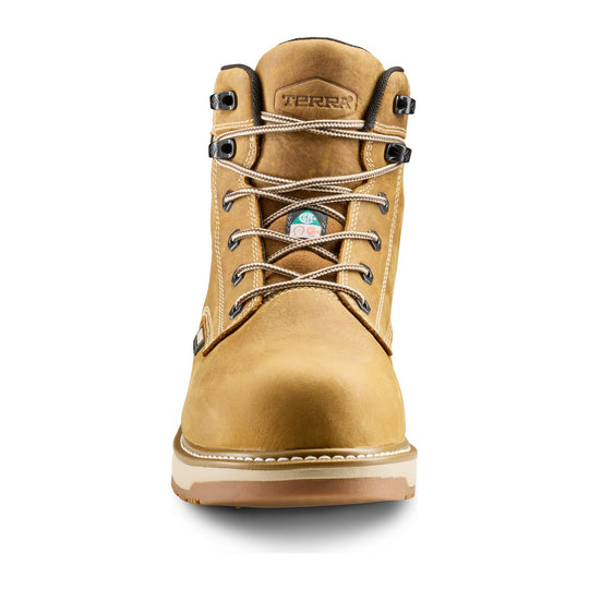 Terra Men's Ironstone Round Toe 6" Composite Toe Waterproof Safety Work Boot - Tan - 1162TN - Overlook Boots